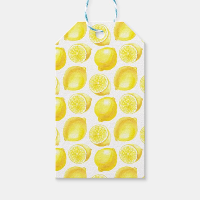 Lemons pattern design gift tags (Front)
