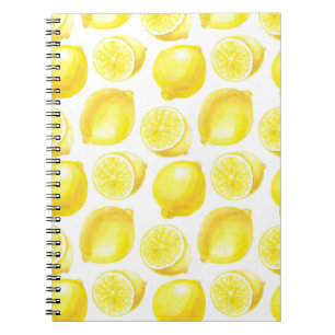 Lemons pattern design notebook