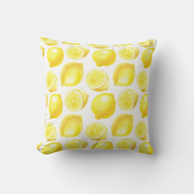 Lemons pattern design throw pillow (Front)