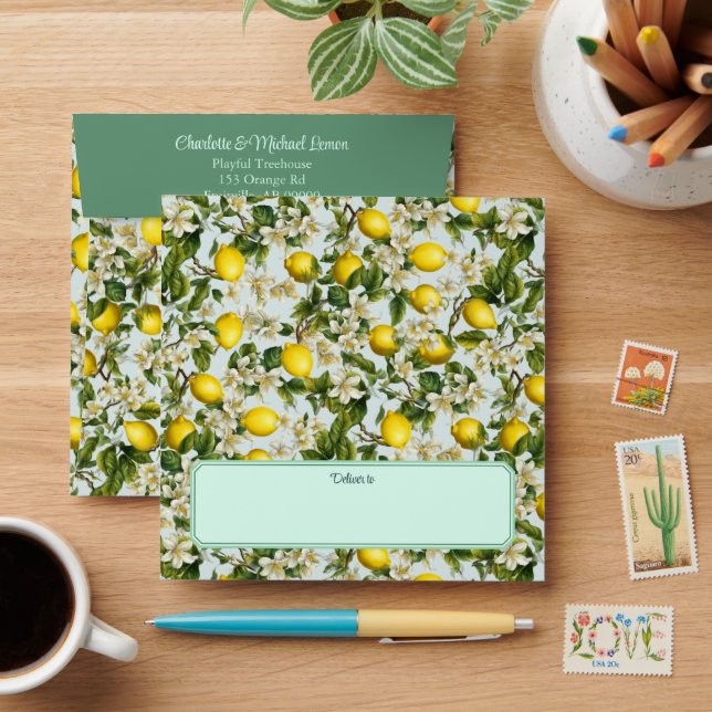 Lemons Pattern Envelope (Desk)