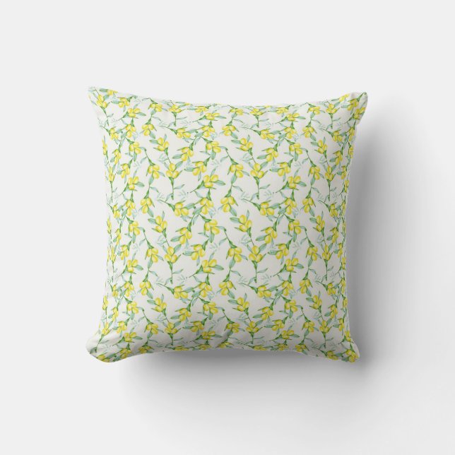 Lemons pattern  outdoor pillow (Front)