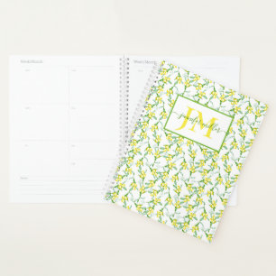 Lemons pattern personalized planner