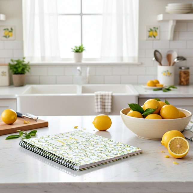 Lemons pattern  personalized recipe notebook (Creator Uploaded)