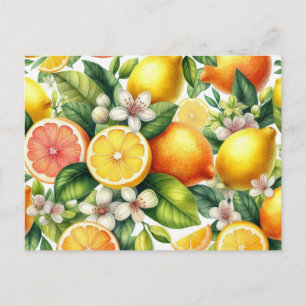 Lemons Pattern Postcard