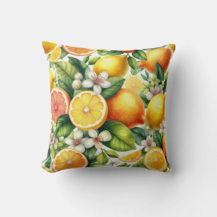 Lemons Pattern  Throw Pillow