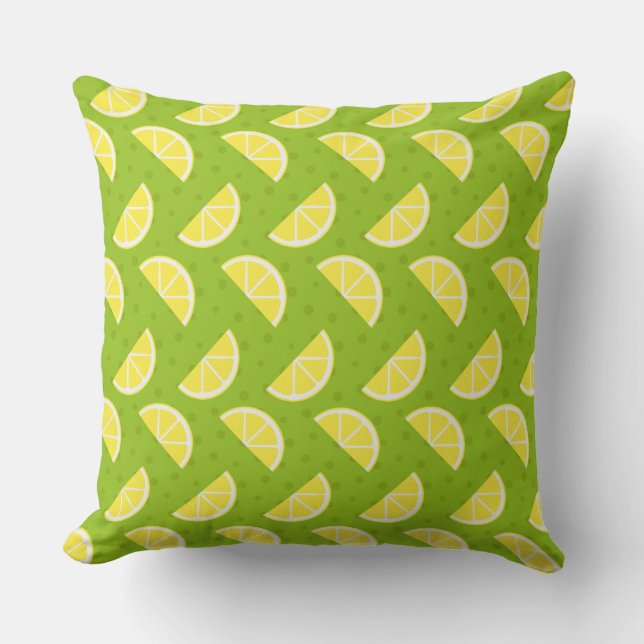 Lemons Pattern Throw Pillow (Front)