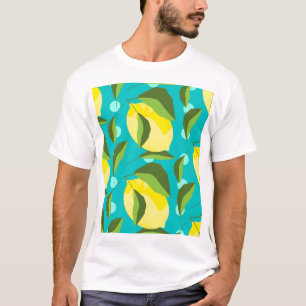 Lemons Polka Dot: Blue Background. T-Shirt
