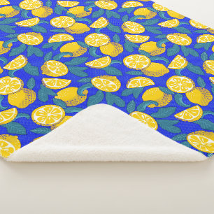 Lemons Pop Art Sherpa Blanket