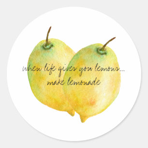 Lemons Quote Classic Round Sticker