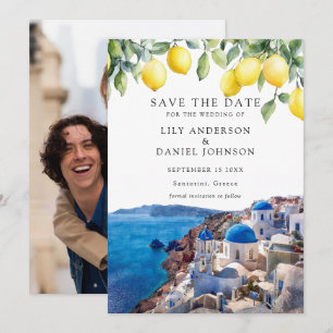 Lemons Santorini Greece Photo Wedding Save The Date