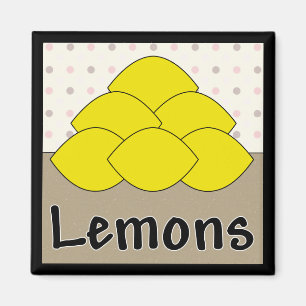 Lemons Series 4 Square Magnet