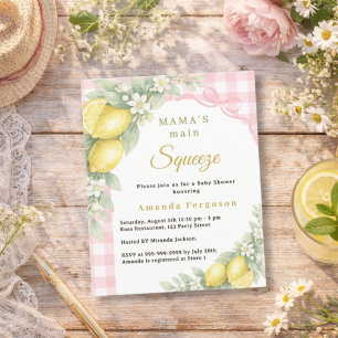 Lemons squeeze bow girl Baby Shower invitation