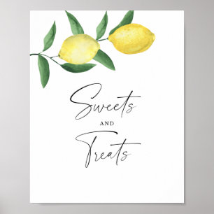Lemons - sweets and treats baby shower poster