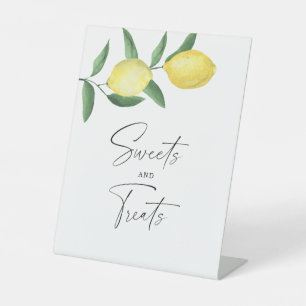Lemons - sweets and treats baby shower poster pedestal sign