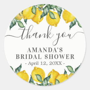 Lemons Thank you favour Classic Round Sticker