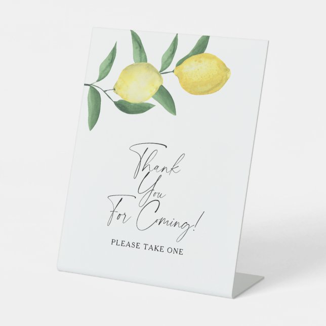 Lemons - Thank you for coming Poster Pedestal Sign (Front)