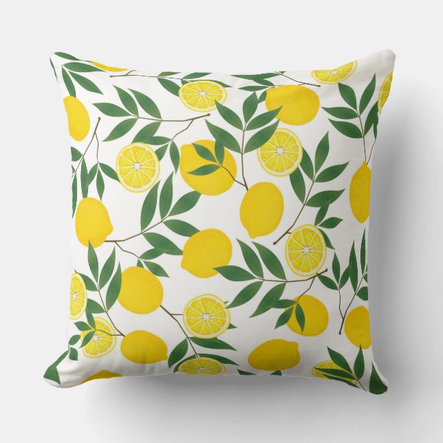 Lemons Throw Pillow (Front)
