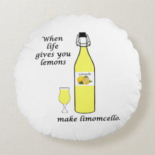 Lemons to Limoncello Round Pillow