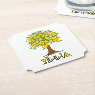 Lemons tree paper coaster