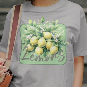 Lemons Watercolor Fruit Botanical T-Shirt