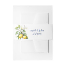 Lemons Wedding Invitation Belly Band