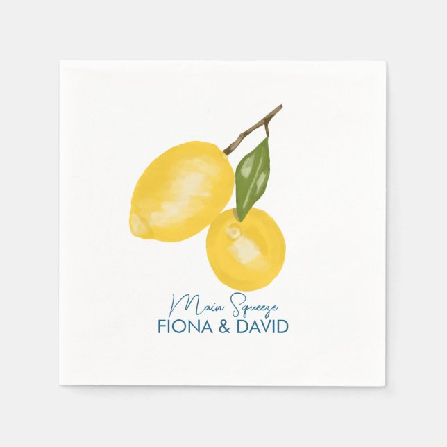 Lemons wedding  napkin (Front)