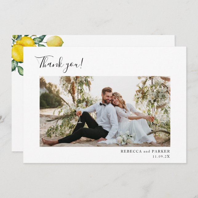 Lemons Wedding Thank you photo (Front/Back)