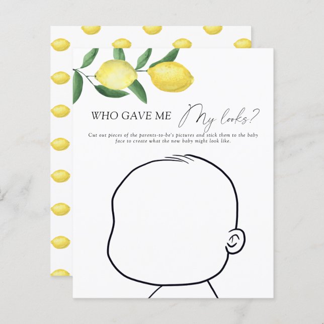 Lemons - Who gave me my looks baby game (Front/Back)