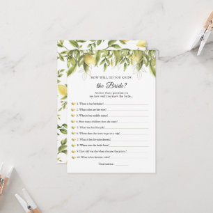 Lemons Who Knows the Bride Best Game Invitation