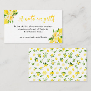 Lemons with Foliage Birthday A Note On Gifts Enclosure Card