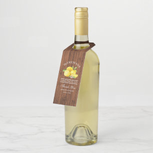 Lemons Wood Limoncello Thank You Bottle Tag