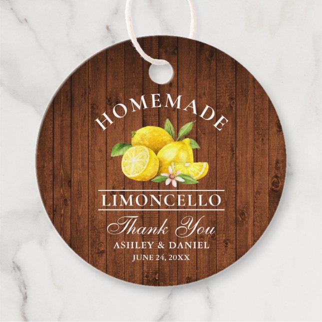 Lemons Wood Limoncello Thank You Tags (Front)