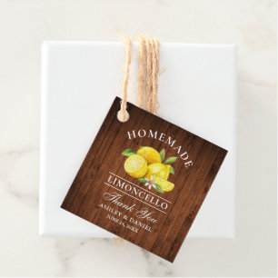 Lemons Wood Limoncello Thanks Square Twine Favour Tags