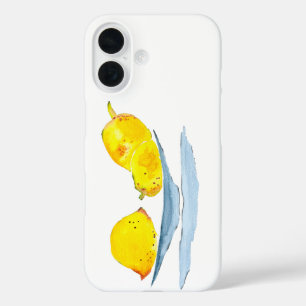 Lemons yellow watercolor art iPhone 16 case