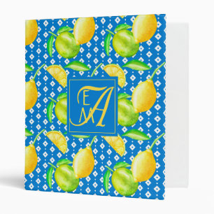 LemonTree Azure Blue Monogram Binder