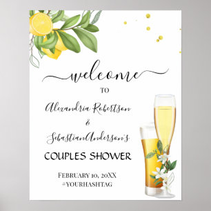 Lemony Greenery Couples Mariage Affiche de bienven