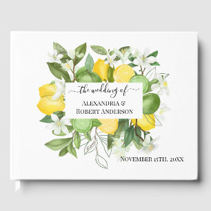 Lemony Greenery Wedding Guest Book