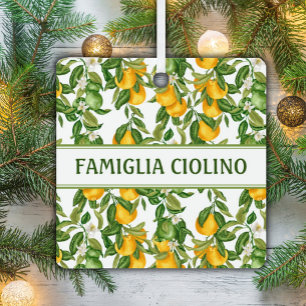 Lemony Italian Lemons Ceramic Ornament