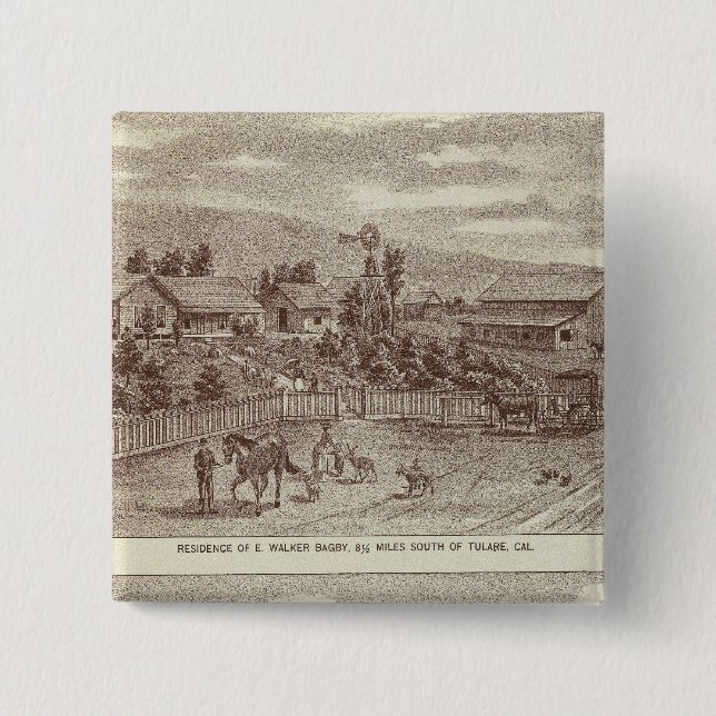 Lemoore, Armona ranches 2 Inch Square Button (Front)