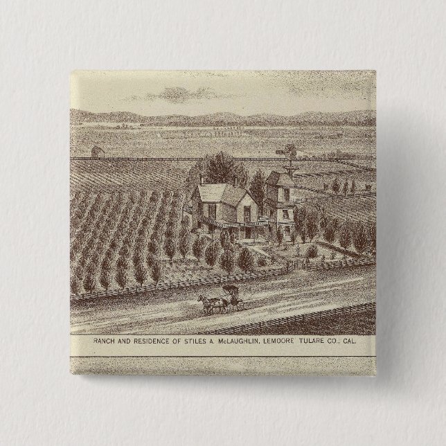 Lemoore, Armona ranches 2 Inch Square Button (Front)