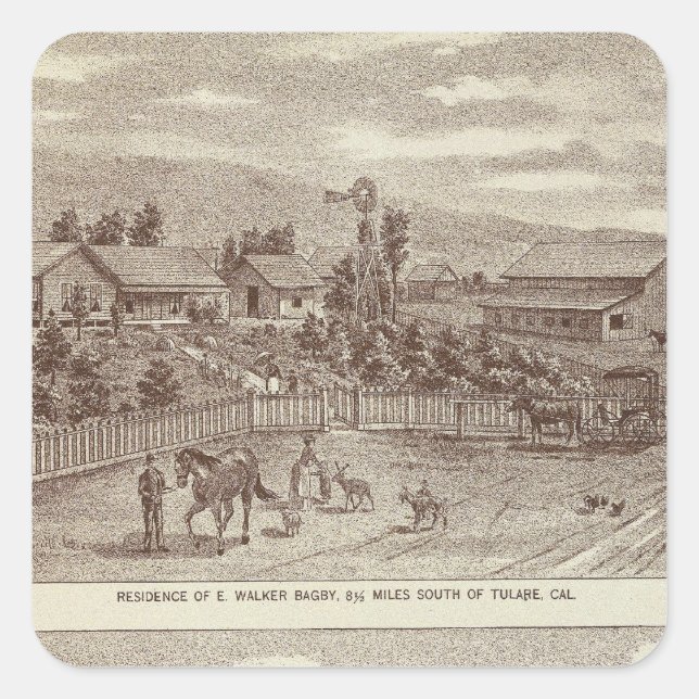 Lemoore, Armona ranches 2 Square Sticker (Front)