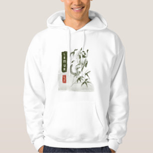 LEMUR 狐猴 Japanese style sumi-e Hoodie