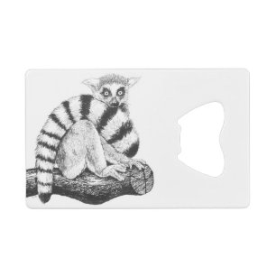 Lemur drawing credit card bottle opener