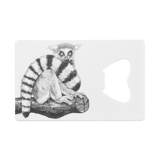 Lemur drawing credit card bottle opener (Front (Horizontal))