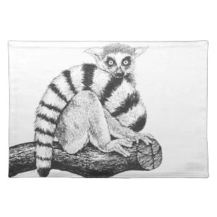 Lemur drawing placemat