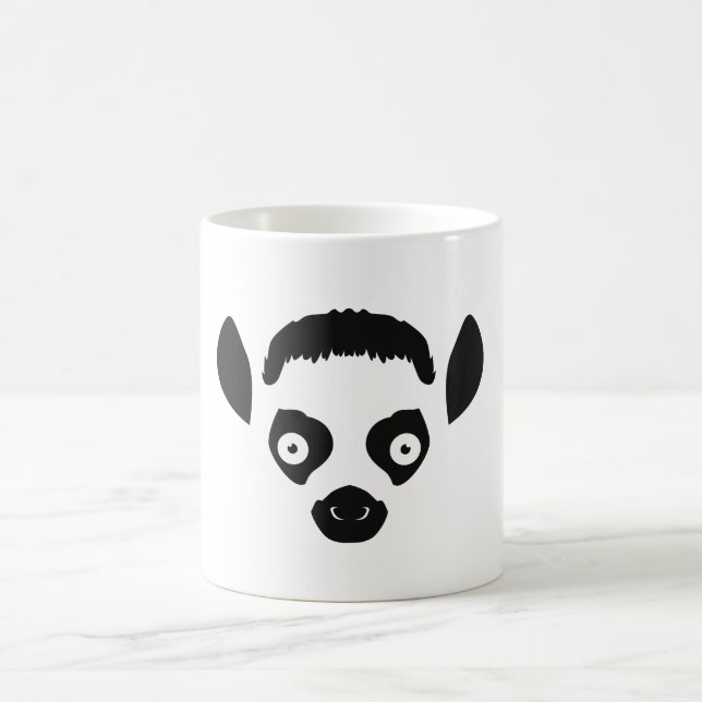 Lemur Face Silhouette Coffee Mug (Center)