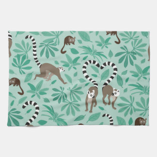 Lemur love mint leaves kitchen towel