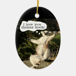 Lemur Love You This Much Funny Fathers Day Ceramic Ornament