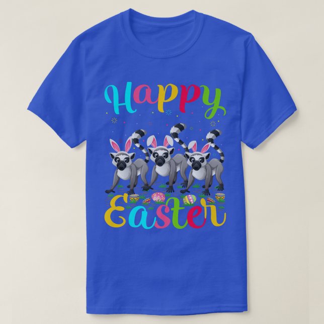 Lemur Lover Funny Easter Egg Bunny Lemur Happy Eas T-Shirt (Design Front)