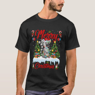 Lemur Merry Christmas Tree Lighting Santa Lemur Xm T-Shirt